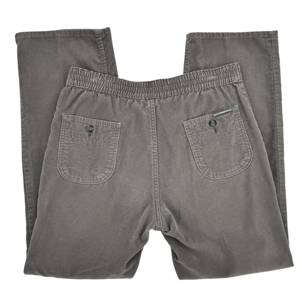 Vintage 80s Levi's Corduroy Pants High Rise Straight Leg Loose Fit Gray | 33" - Picture 11 of 14